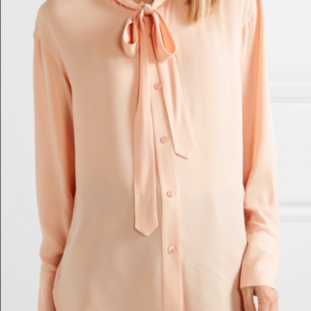 Weekender pussycat-bow silk-georgette shirt